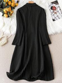 SHEIN LUNE Abrigo De Talla Grande - Negro - Ver 2