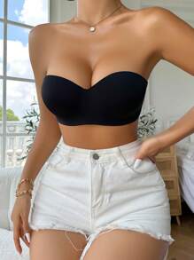 Áo ngực & Áo lót Nữ màu trơn Đơn giản - màu đen - Xem 3