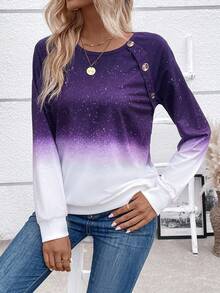 EMERY ROSE Bóng Chi tiết Nút Tay Raglan Áo nỉ - Nhiều màu - Xem 3