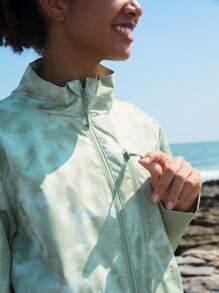 In My Nature 紮染圖案拉鏈開襟軟殼夾克