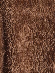 GENTILAND Oversized Men's Striped Trim Drop Shoulder Fuzzy Lined Bomber Jacket - Apricot - View 3