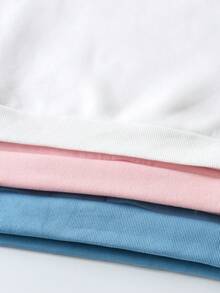 SHEIN 女大童3入組愛心和標語圖案加絨內裏運動衫 - 彩色 - 查看 5