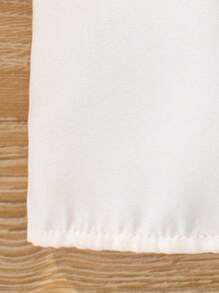 SHEIN Young Girl Contrast Lace Ruffle Trim Flounce Sleeve Shirt - Beige - View 6