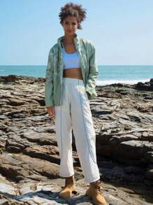 In My Nature 紮染圖案拉鏈開襟軟殼夾克