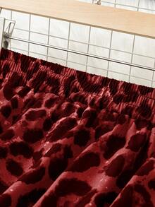 SHEIN LUNE Plus Leopard Print Elastic Waist Skirt - Multicolor - View 3