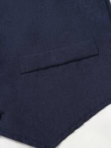 Souflis Souflis 男小童素色馬甲&背帶褲&帽無襯衫 - 寶藍色 - 查看 7