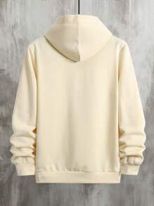 Manfinity Hypemode Men's Hooded Sweatshirt With Letter Print - Apricot - View 2