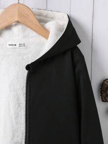 Tween Girls' Thermal Lined Denim Jacket Fall Winter - Black - View 4