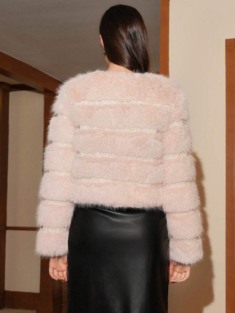 Open Front Fuzzy Coat