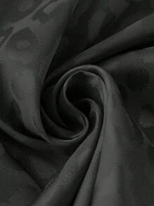 Celure Plus Leopard Jacquard Flare Skirt - Black - View 3