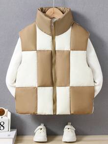 Toddler Boys' Quilted Padded Vest Jacket - Black - View 5