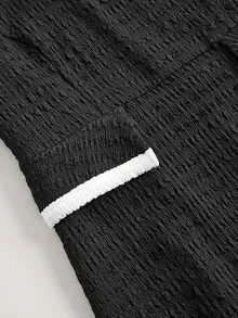 SHEIN DECDS Contrast Trim Square Neck Bodycon Dress - Black and White - View 9