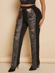 SHEIN SXY بنطلون بساق واسع طباعة النقش