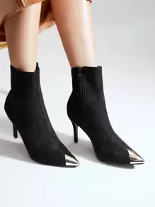 MOTF PREMIUM Botas De Moda De Mujer De Punta - Negro - Ver 6
