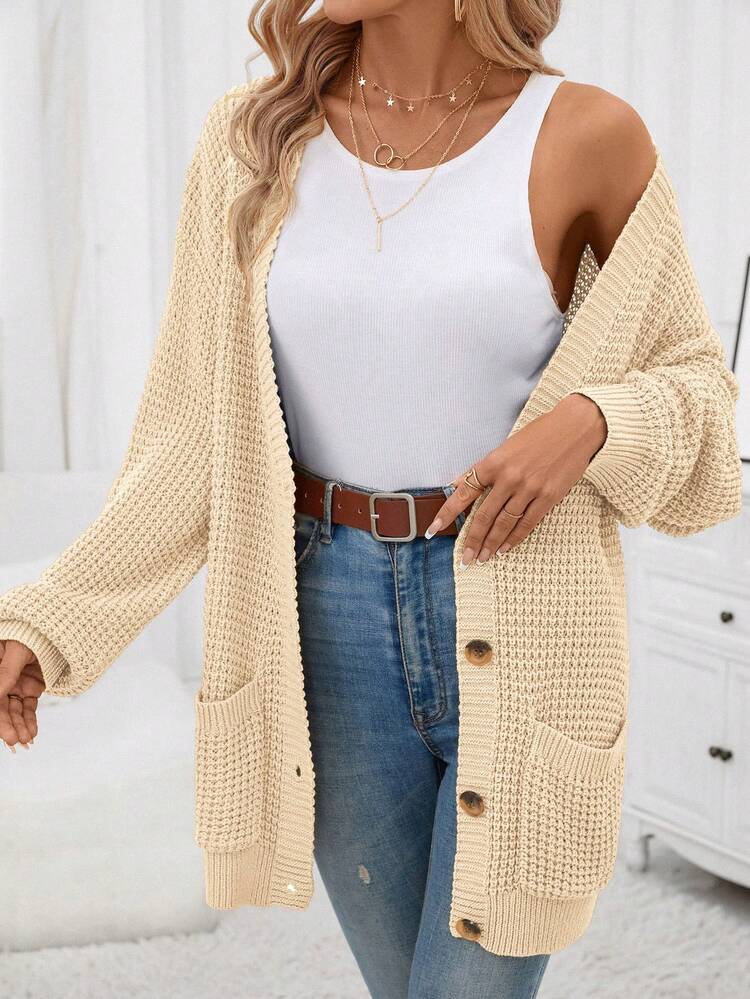 Dual Pocket Drop Shoulder Cardigan