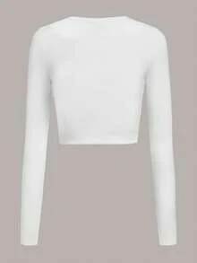 Slaydiva 聖誕圖案短款T恤 - 白色 - 查看 2