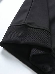 Manfinity Homme 男士大码蠍印花落肩袖運動衫 - 黑色 - 查看 3