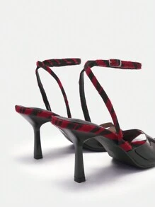 CUCCOO SZL Sandalias rojas de tacón alto y aguja de punta abierta, zapatos de vacaciones en oferta de verano - Rojo - Ver 5