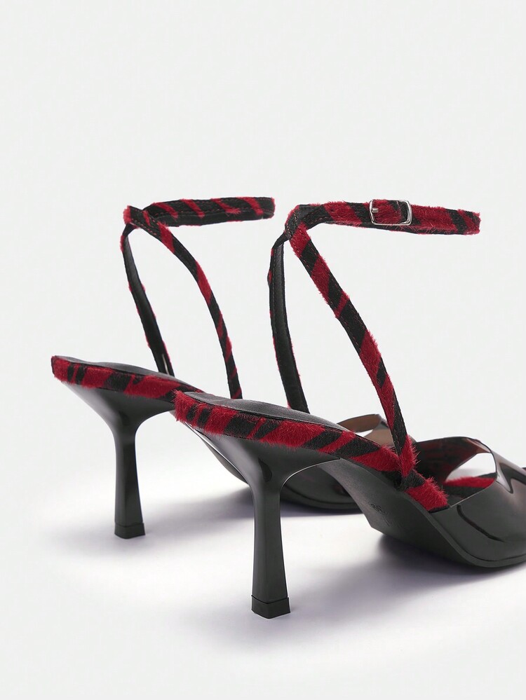 CUCCOO SZL Red Open Toe High Heel Stiletto Sandals Vacation Shoes Summer - Red - View 5