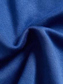 SHEIN Tween Girl Heart Print Thermal Lined Sweatshirt - Blue - View 5