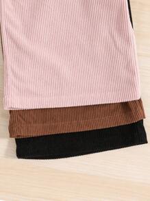SHEIN Tween Girl 3pcs Elastic Waist Cord Pants