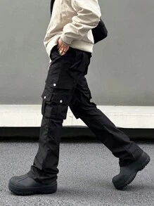 Manfinity Roghcode Men's Side Pocket Cargo Loose Pants - Black - View 1