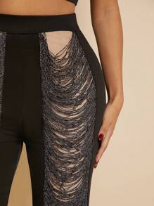 SHEIN SXY بنطلون بساق واسع طباعة النقش