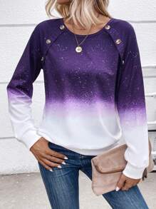 EMERY ROSE Bóng Chi tiết Nút Tay Raglan Áo nỉ - Nhiều màu - Xem 1