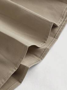 SHEIN MOD Ladies' Pleated Hem Strapless Dress - Khaki - View 3