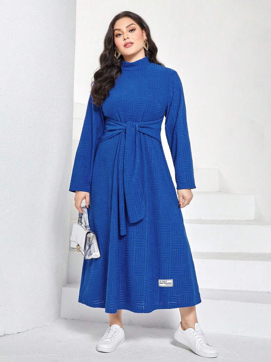 Mulvari Hơn Cổ giả Tie Trước Đầm - Màu xanh lam - Xem 1
