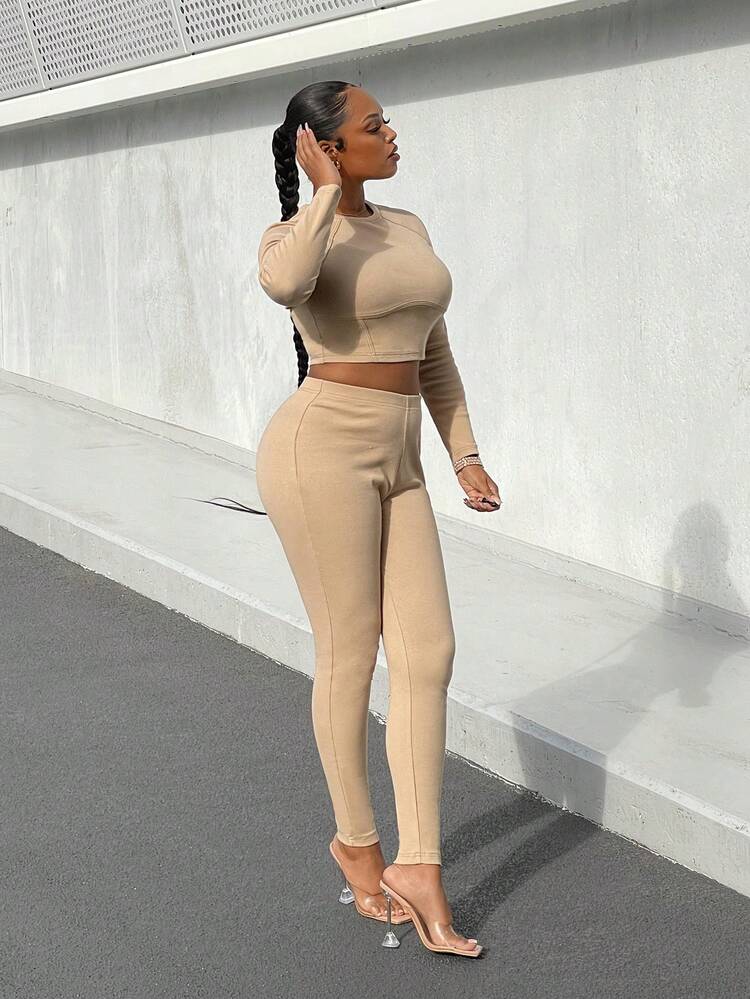 Solid Crop Tee & Leggings