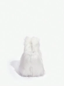 SHEIN SXY 1pc Fashionable Fur Tote Bag Suitable For Women's Daily Use - White - View 4