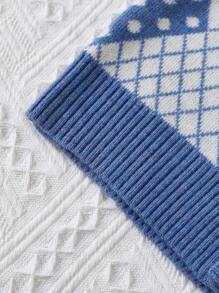 Baby Boy Geo Pattern Button Up Cardigan - Blue - View 6