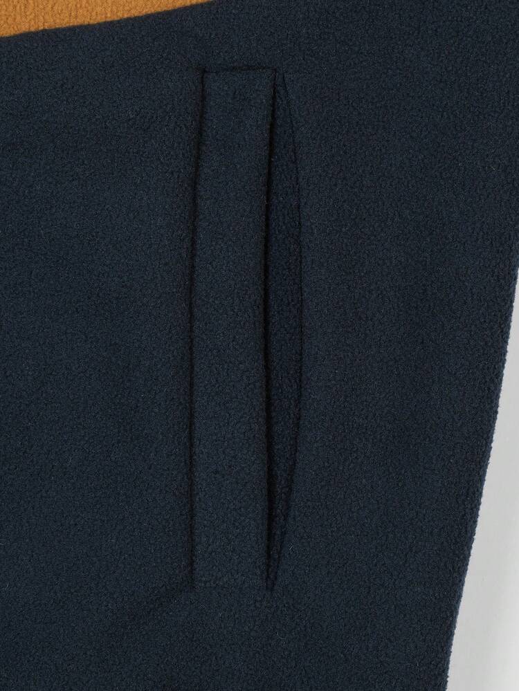 Boyfriend Style Men Colorblock Letter Embroidery Zip Up Sports Jacket Workout Tops