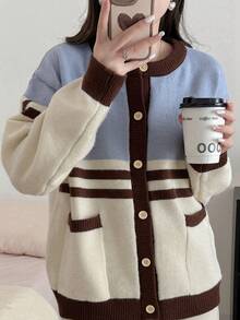 女士開襟衫 - 淺藍色 - 查看 2