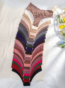 21入組豹紋印花內褲 - 彩色 - 查看 1