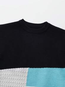 男大童撞色麻花編織套頭毛衣 - 彩色 - 查看 3