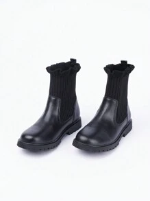 Girls' Flat Boots - Black - View 7