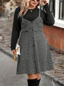 SHEIN LUNE Hơn In Toàn bộ Đầm Tổng thể Without Tee - màu đen - Xem 5