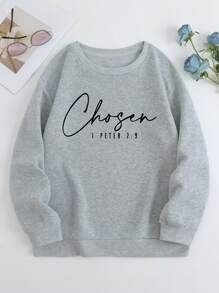 INAWLY 字母图案落肩卫衣，长袖上衣