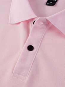 Manfinity Mode Men Patched Detail Polo Shirt - Pink - View 4