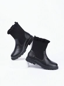 Girls' Flat Boots - Black - View 5