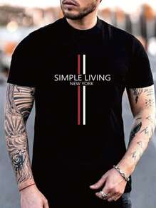 Manfinity LEGND Camiseta Masculina (impreso Al Azar) - Negro - Ver 1