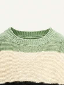 Đứa bé trai Giải trí Sọc Áo len Với Vòng cổ , Tay áo dài - Nhiều màu - Xem 3