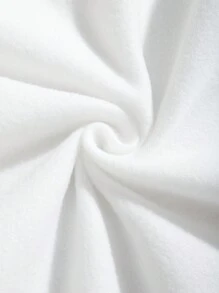 SHEIN Unity Hơn Đồ họa Chữ cái Lót nhiệt Áo nỉ - trắng - Xem 4