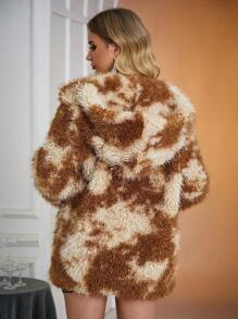 Allurite 女士假皮草外套 - 摩卡棕 - 查看 2