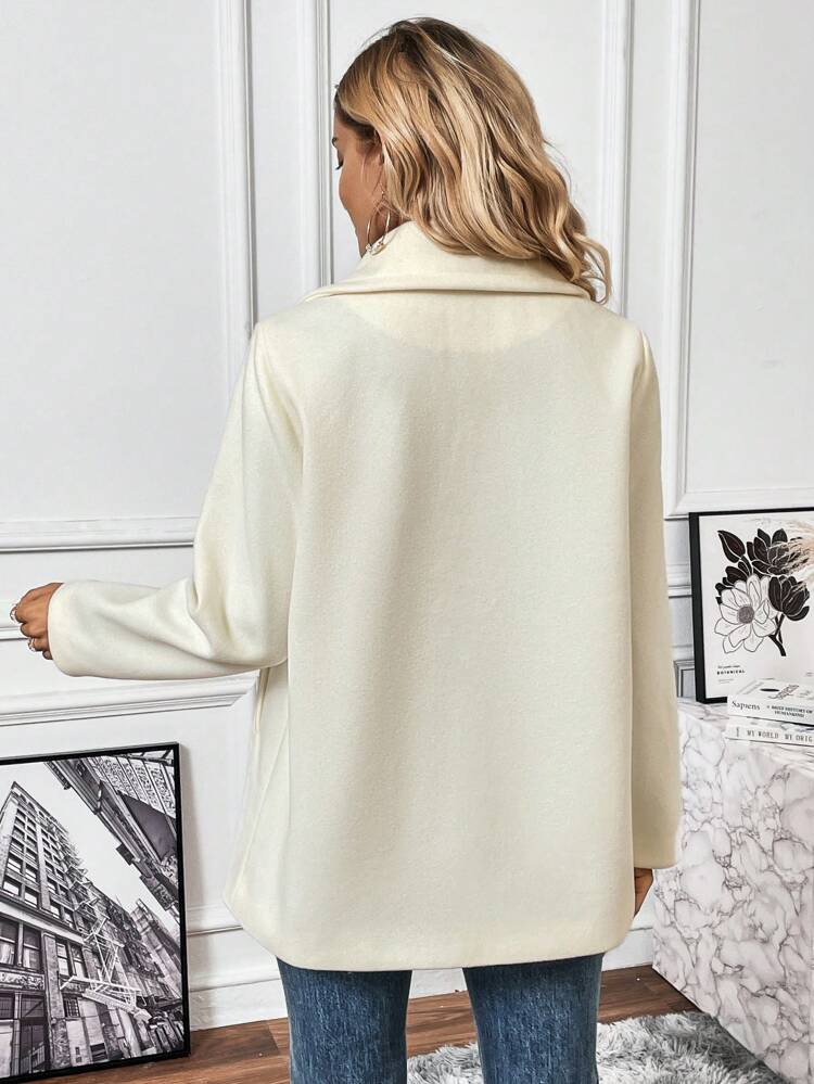 Double Breasted Lapel Collar Overcoat Fall Cloth For Women