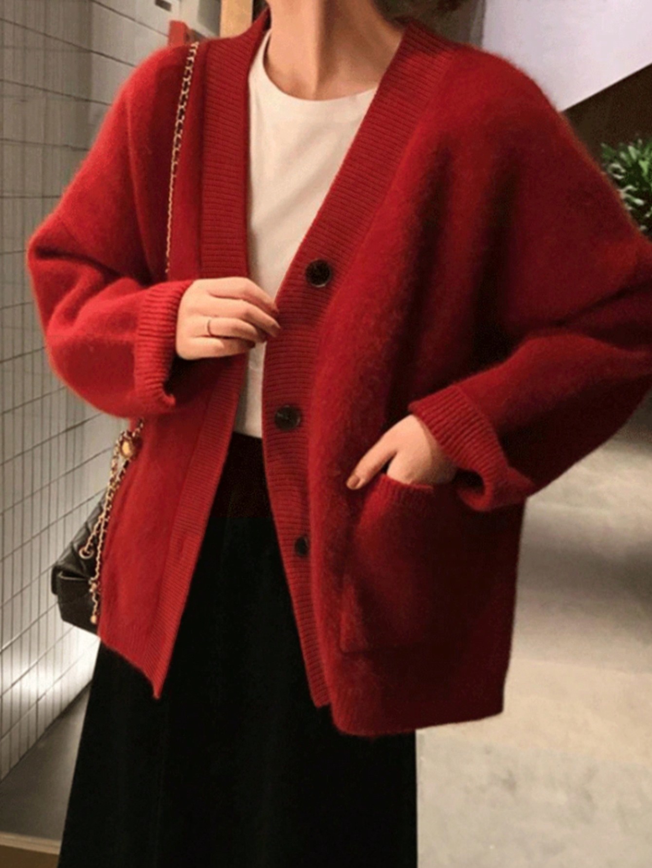 Solid Drop Shoulder Cardigan SHEIN USA