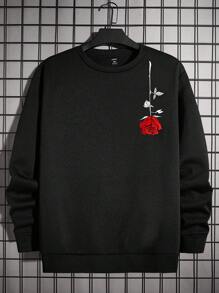 GENTILAND 男士大码印花運動衫 - 黑色 - 查看 2