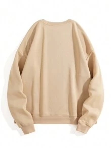 SHEIN Essnce 山和字母圖案加絨內裏運動衫